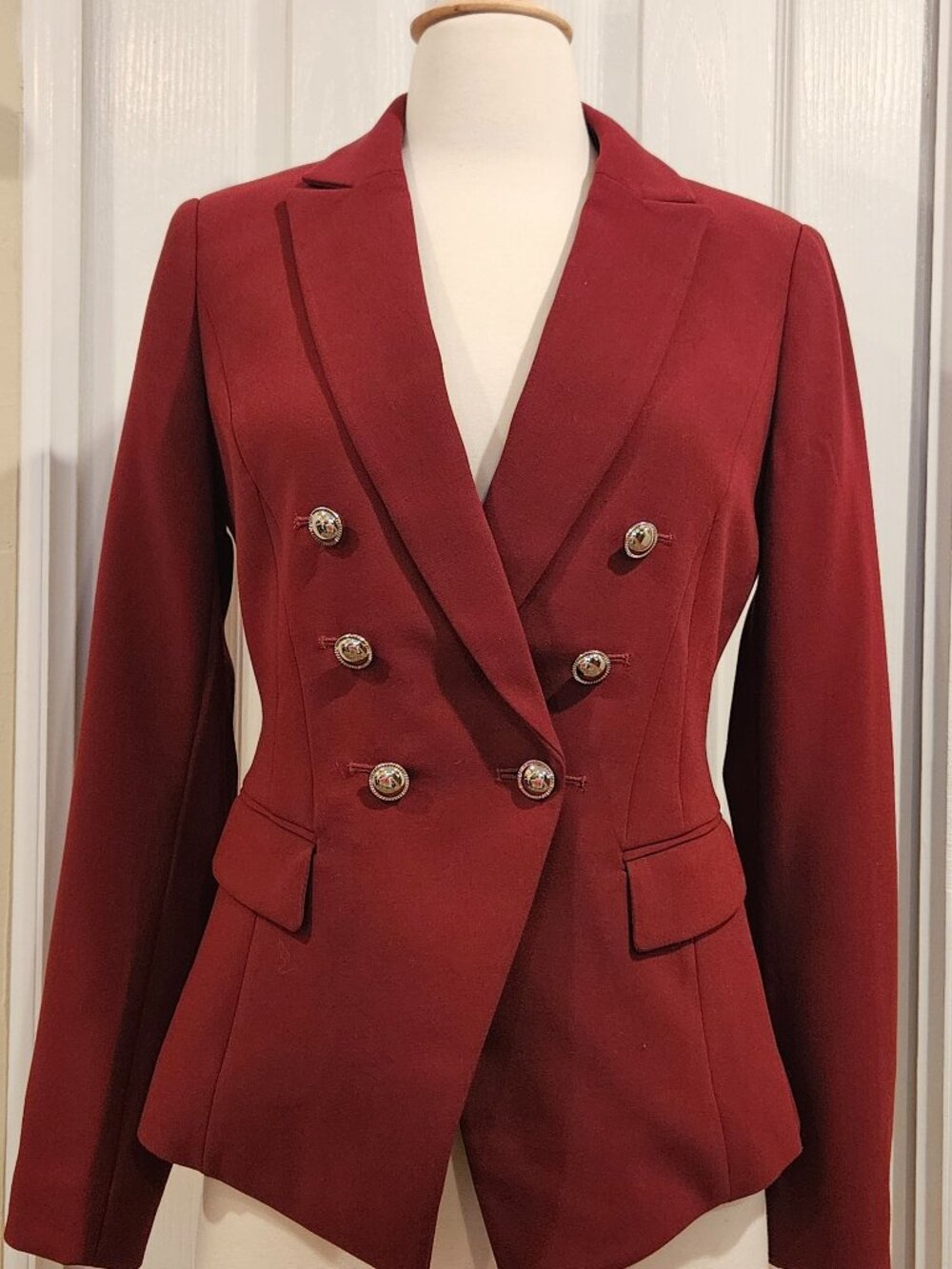 Burgundy Blazer by WHITE HOUSE BLACK MARKET - Size 0 (A-1201)